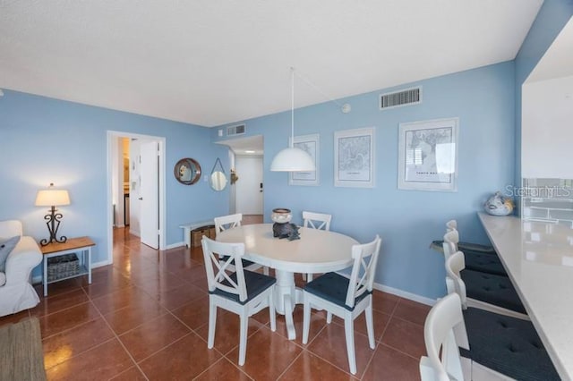 6051 Sun Blvd Unit 504, Saint Petersburg, FL 33715 - dining room featuring dark tile patterned floors, baseboards, and visible vents
