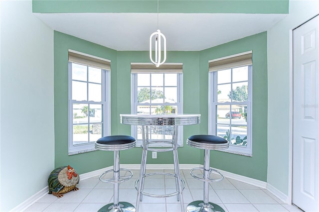 view of tiled dining room