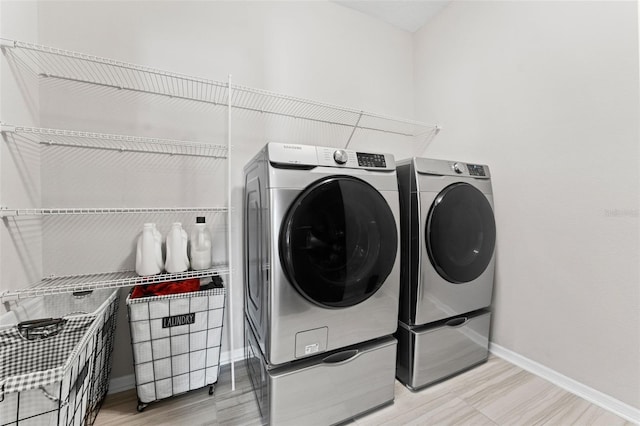 laundry area featuring washer and dryer