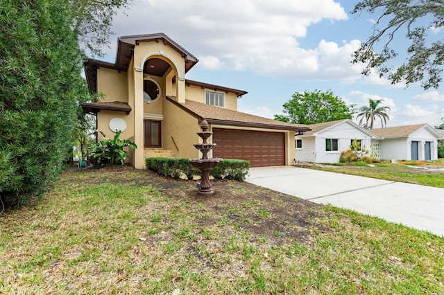 view of front facade featuring a front yard