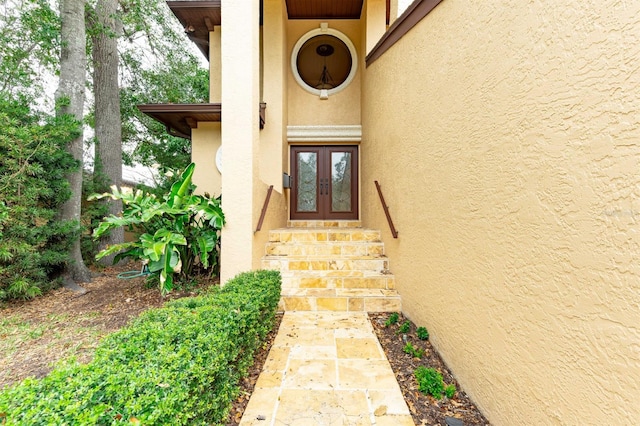 entrance to property with french doors