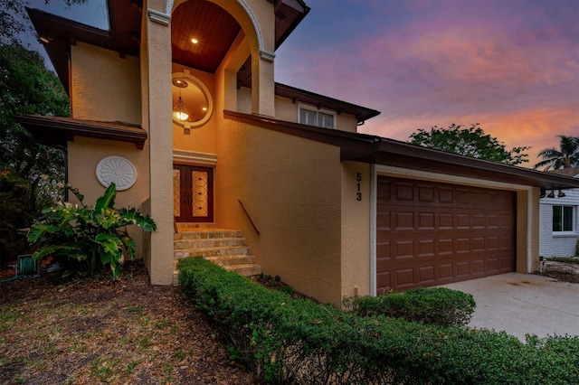 view of front of house featuring a garage