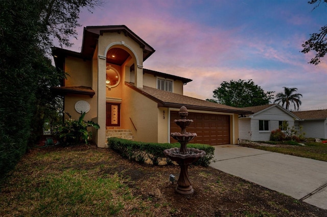 view of front of home featuring a garage