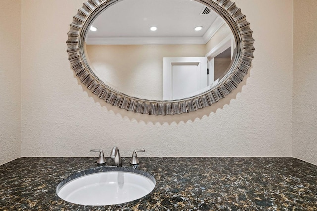 interior details with sink and ornamental molding