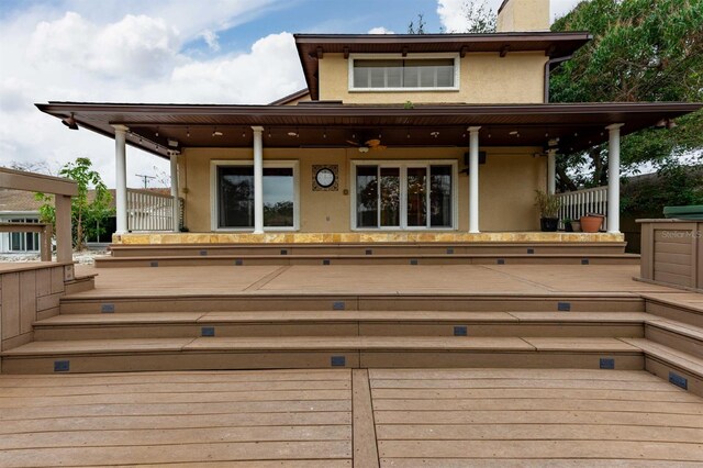 back of property featuring a porch