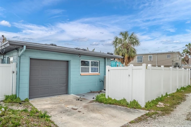 view of home's exterior featuring a garage