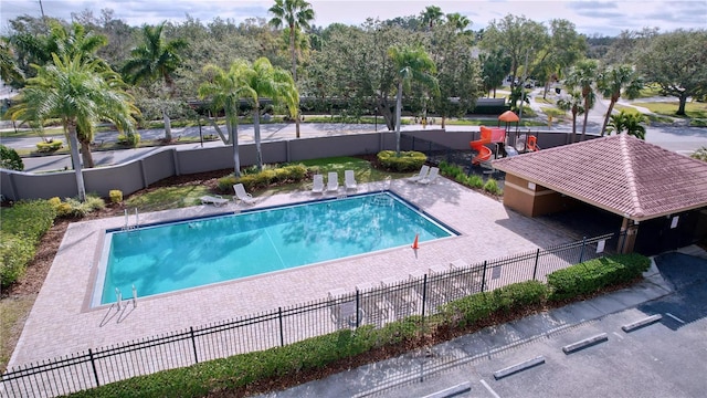 view of pool with a patio area