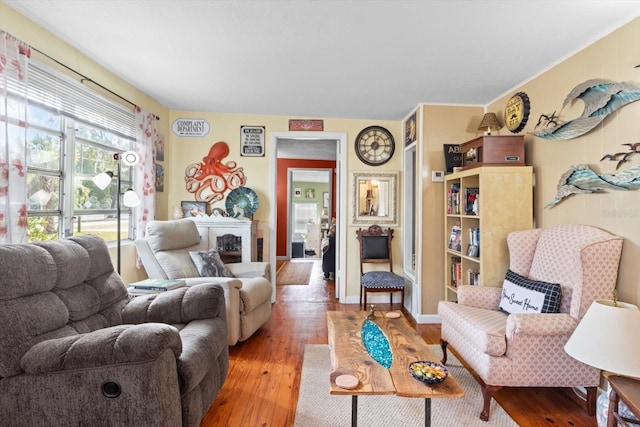 living room featuring hardwood / wood-style flooring