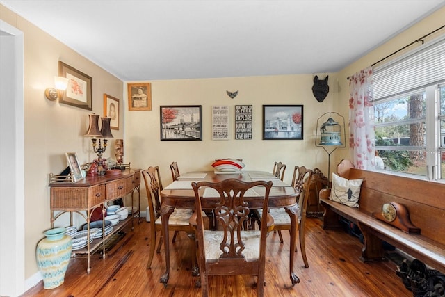 dining space featuring hardwood / wood-style flooring