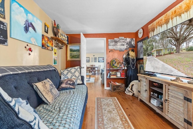 living room featuring light hardwood / wood-style flooring