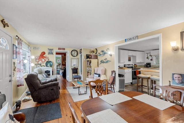 dining room with light hardwood / wood-style floors