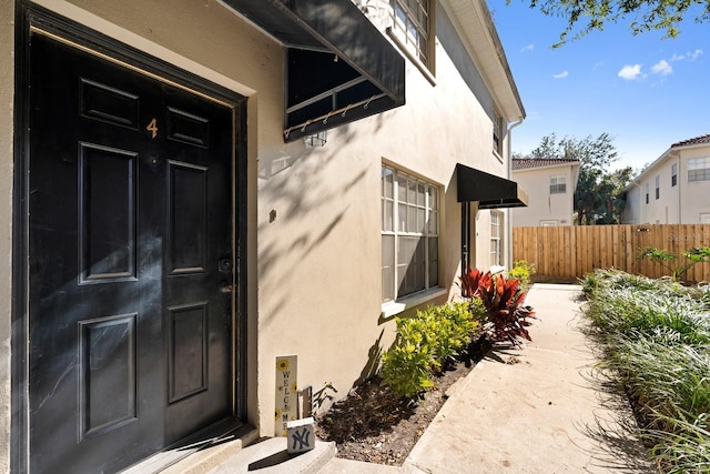 view of doorway to property