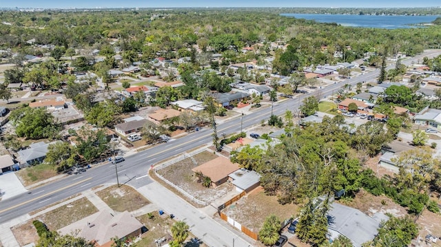 5130 Dr Martin Luther King Jr St S, Saint Petersburg, FL 33705 - birds eye view of property featuring a residential view, a view of trees, and a water view