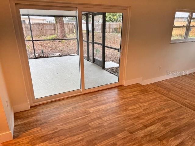 entryway featuring hardwood / wood-style flooring