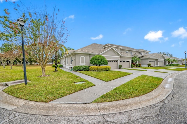 view of front of property with a front lawn