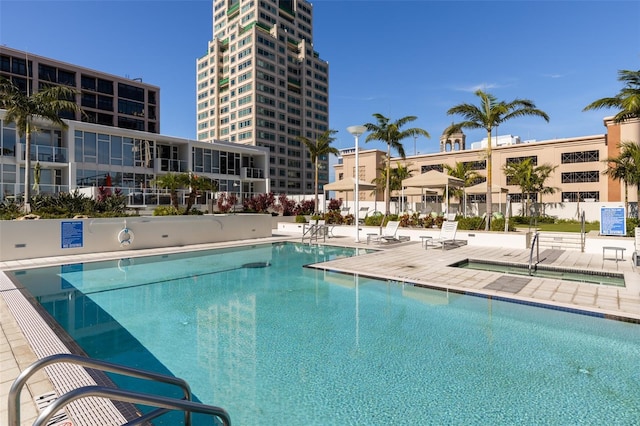 view of pool with a patio area