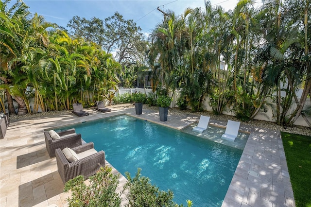 view of pool featuring a patio area