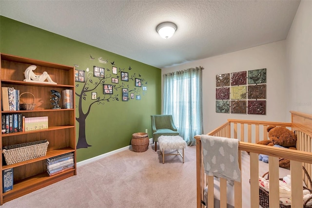 5720 107th Ter E, Parrish, FL 34219 - carpeted bedroom with a textured ceiling and a crib