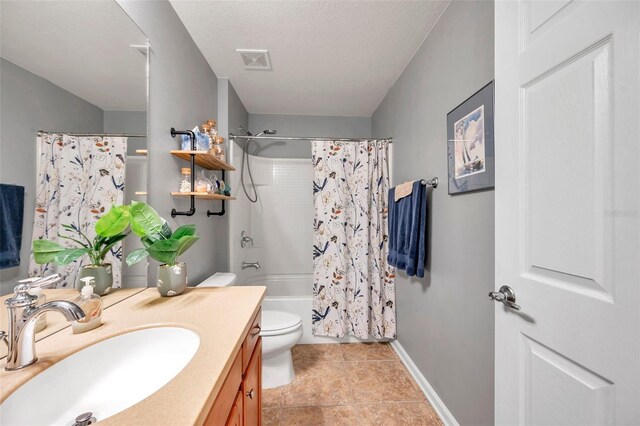 5720 107th Ter E, Parrish, FL 34219 - full bath with vanity, tile patterned floors, and shower / bath combo with shower curtain