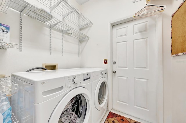 laundry room with washing machine and clothes dryer