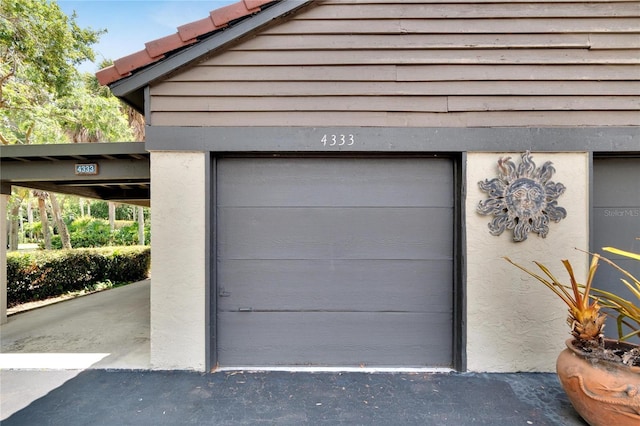 view of garage