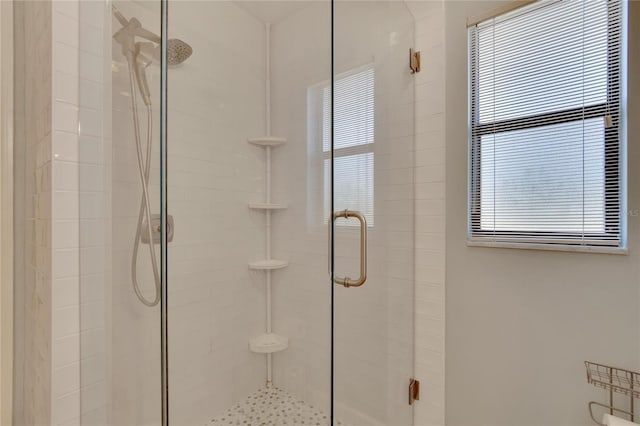 bathroom featuring walk in shower