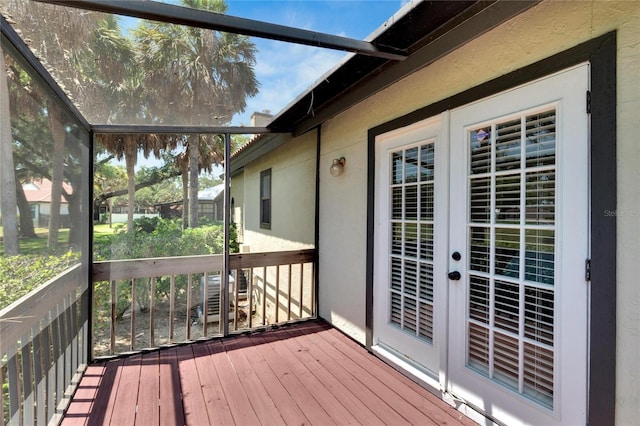 deck featuring french doors