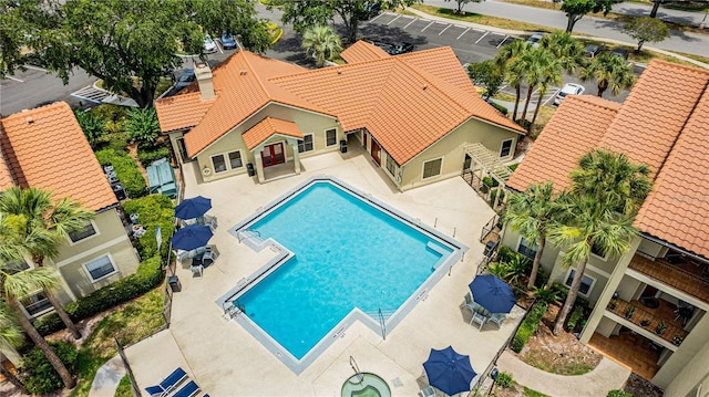 view of pool featuring a patio area