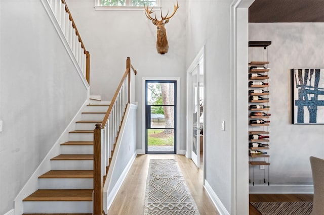 entrance foyer featuring light hardwood / wood-style flooring