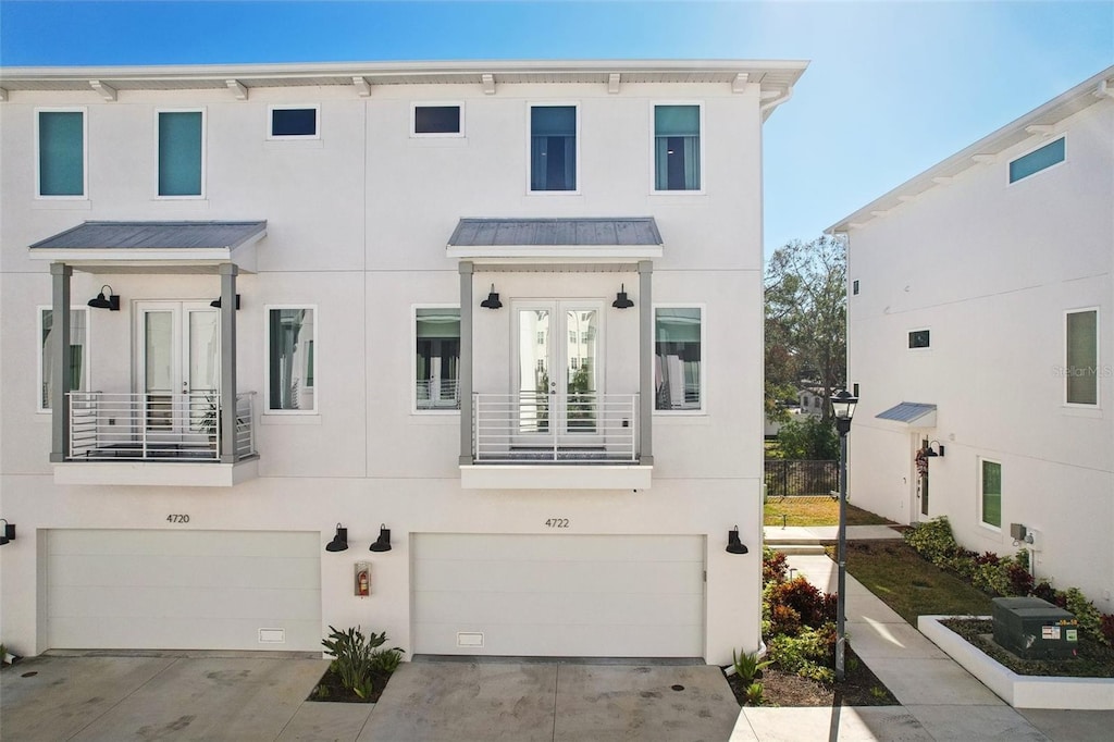 view of property featuring a garage