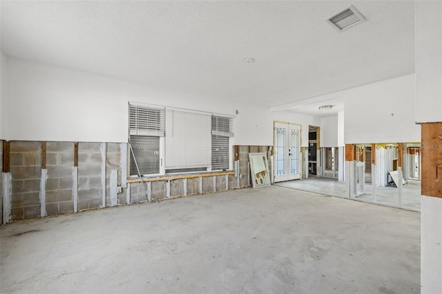 garage with french doors