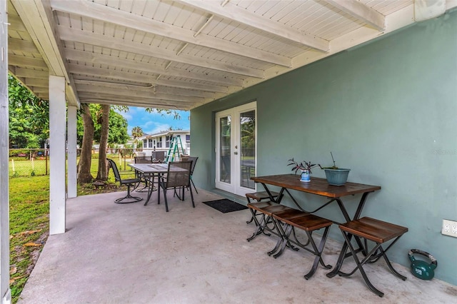 view of patio with french doors