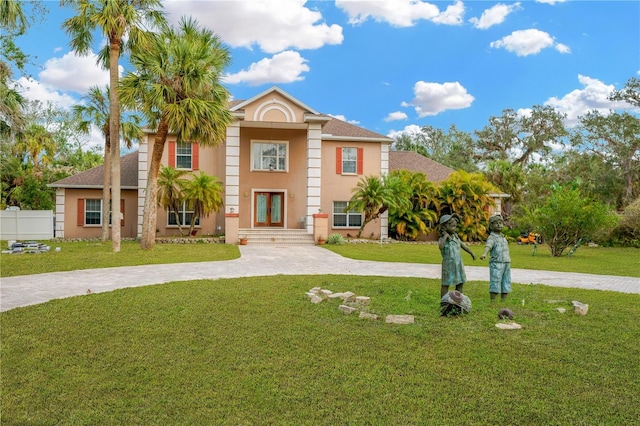 view of front of property with a front yard