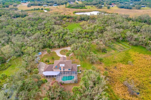 drone / aerial view with a rural view