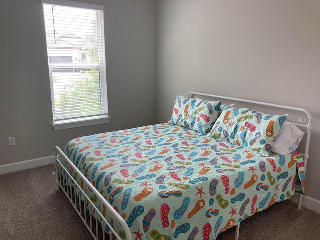 carpeted bedroom with multiple windows