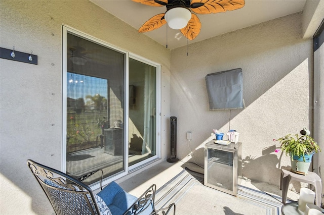 view of patio / terrace featuring a ceiling fan