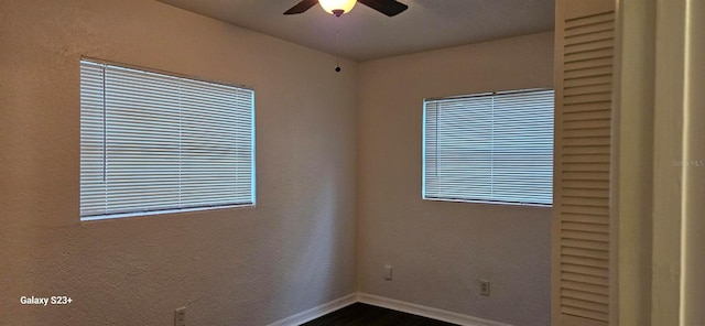 unfurnished room featuring ceiling fan