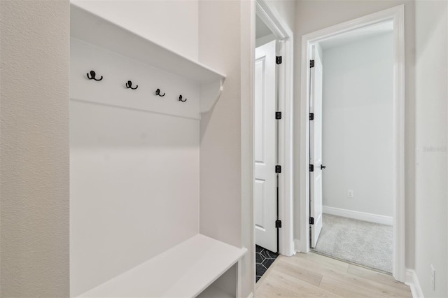 mudroom featuring light hardwood / wood-style floors