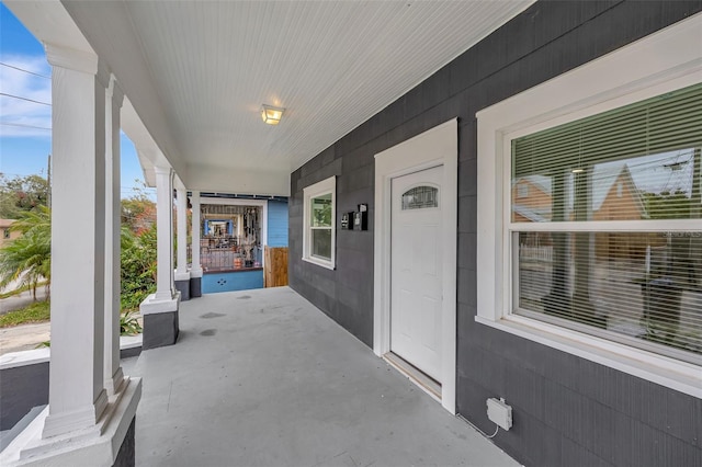 view of patio featuring covered porch