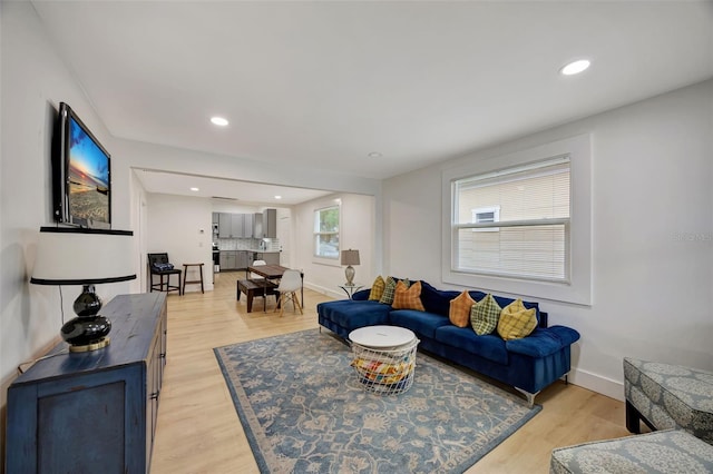 living room featuring hardwood / wood-style flooring