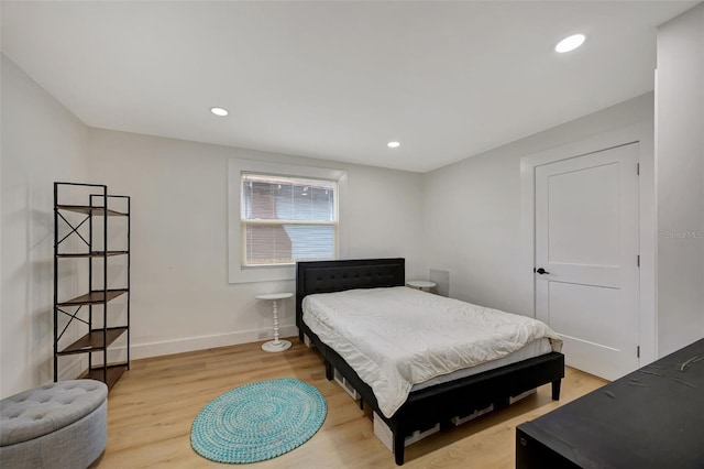 bedroom featuring light hardwood / wood-style flooring