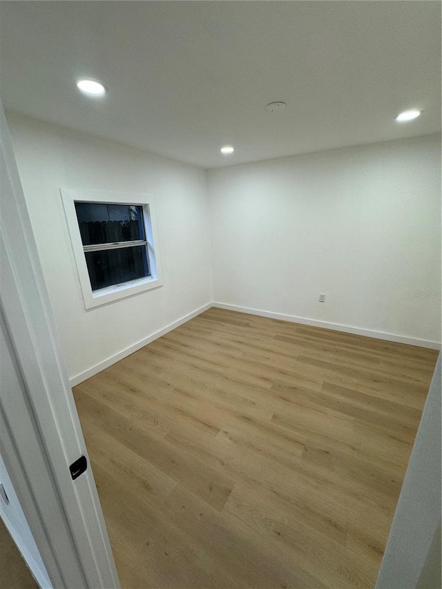 empty room featuring light wood-type flooring