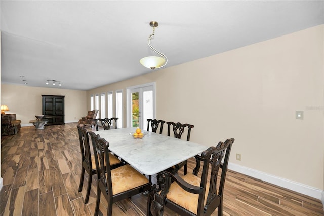 dining room featuring wood-type flooring