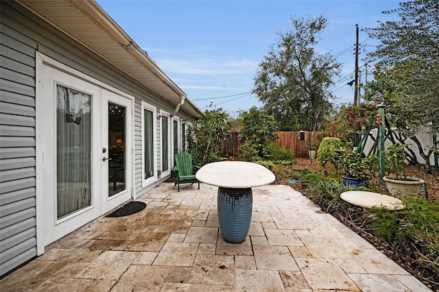 view of patio with french doors