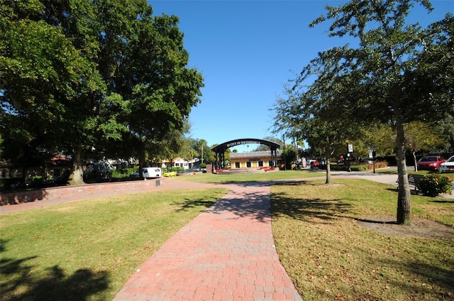 view of community featuring a yard