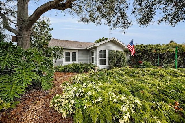 view of single story home