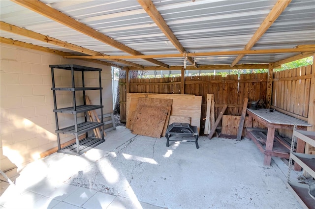 view of storage room