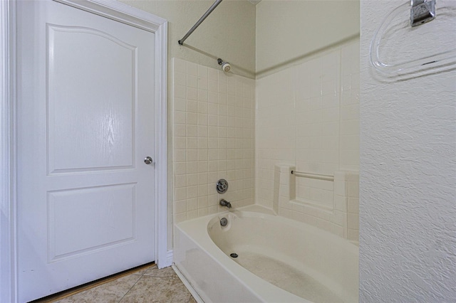 bathroom featuring shower / bathtub combination and tile patterned floors