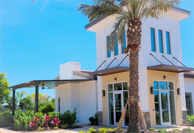 exterior space with french doors