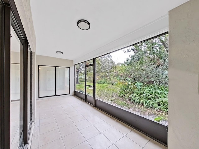 unfurnished sunroom with a wealth of natural light